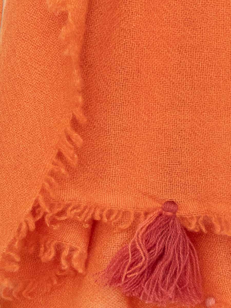 Cashmere Shawl With Tassels - Burnt Brick