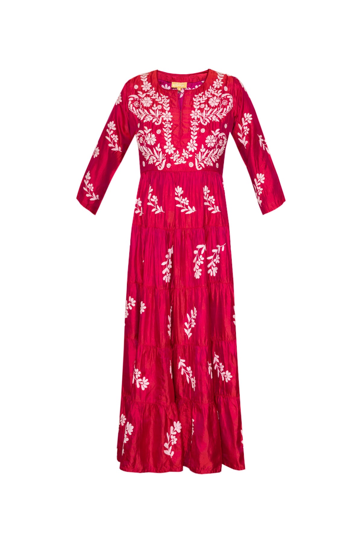 Embroidered Silk Floral Dress