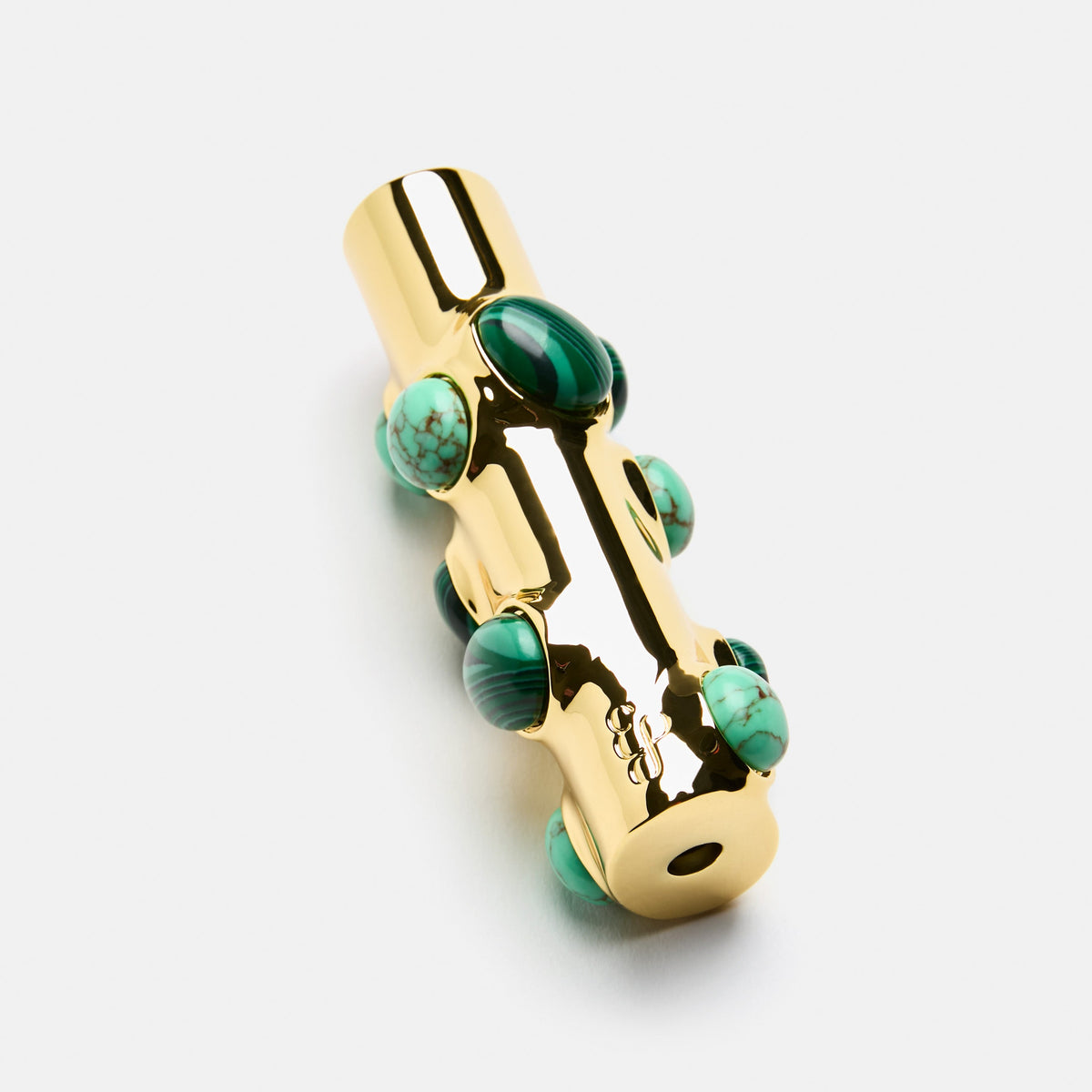 Edie Parker Stoned Lighter Case in Malachite, alternate view