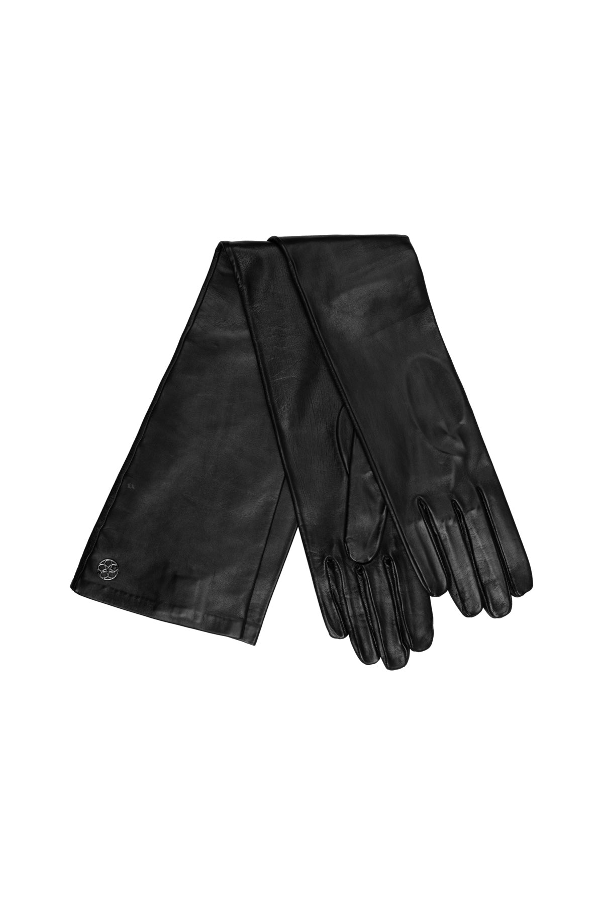 Long Leather Gloves - Black
