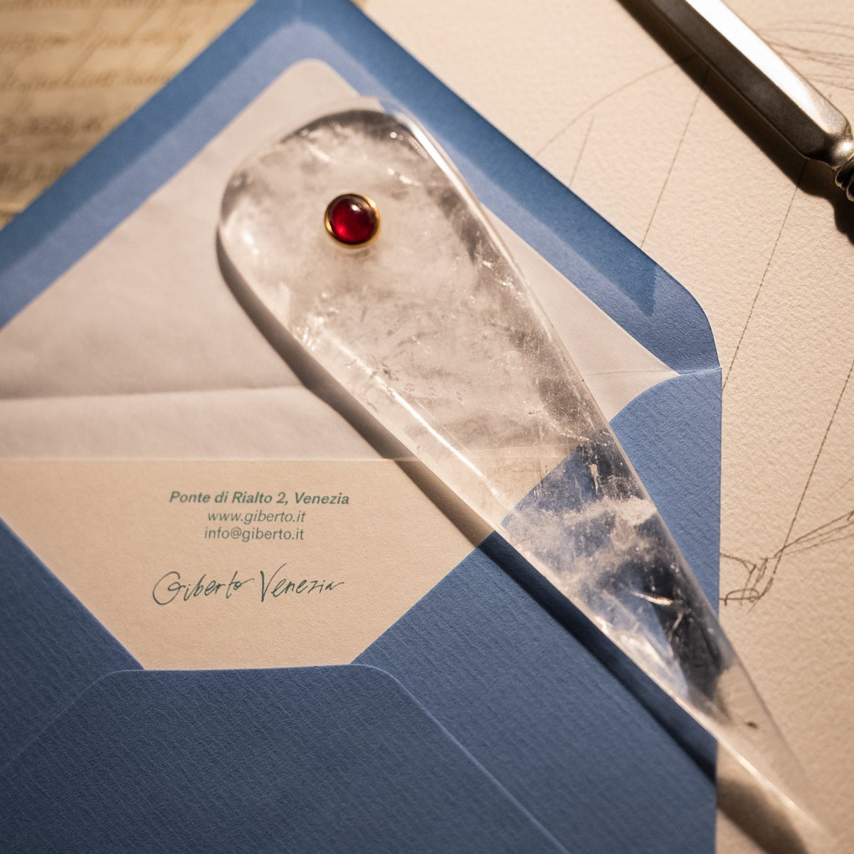 Pyotr Crystal Rock Paper Knife by Giberto - detail view