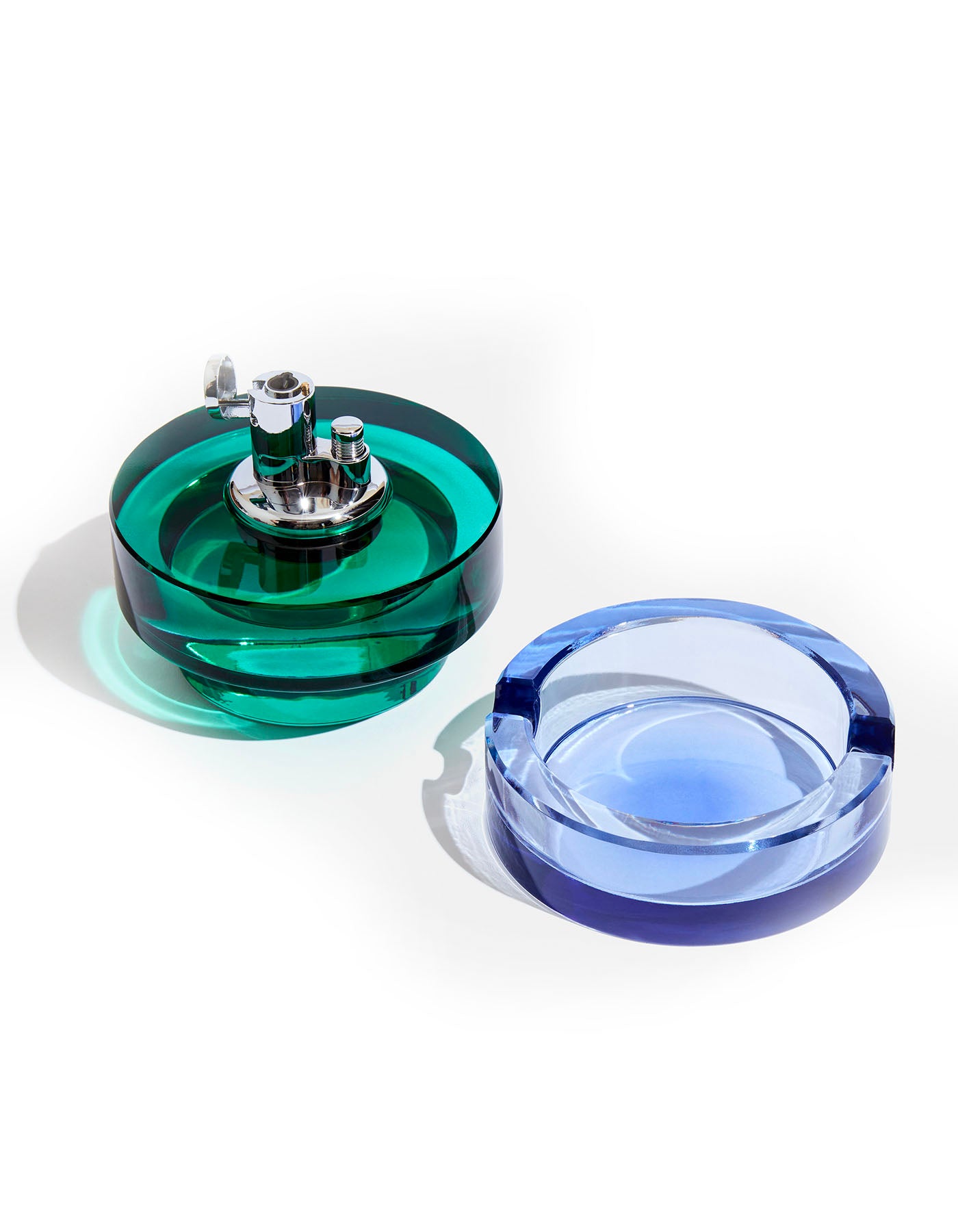 Glass Table Top Lighter - Blue