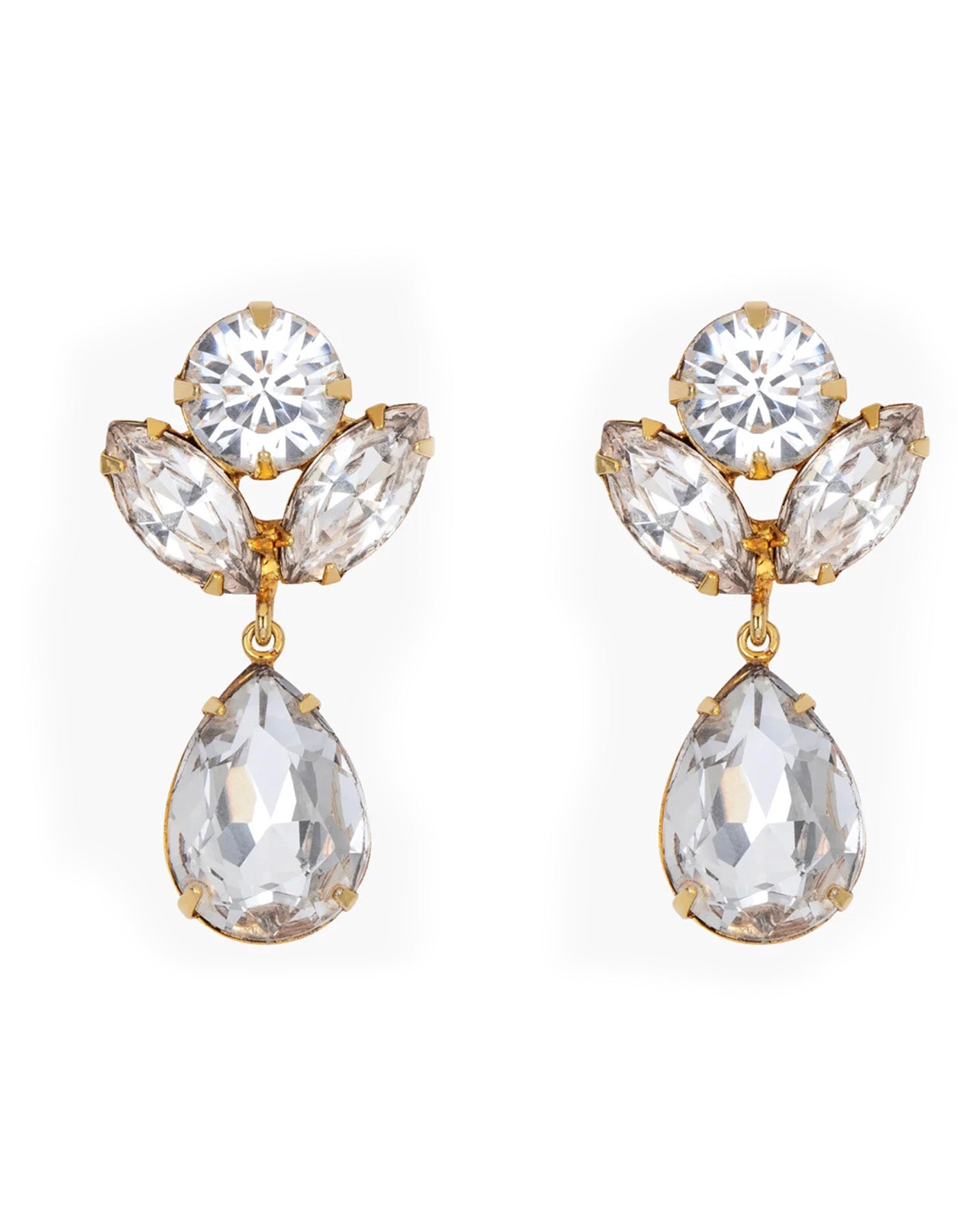 Rily Earrings - Crystal Antique Gold