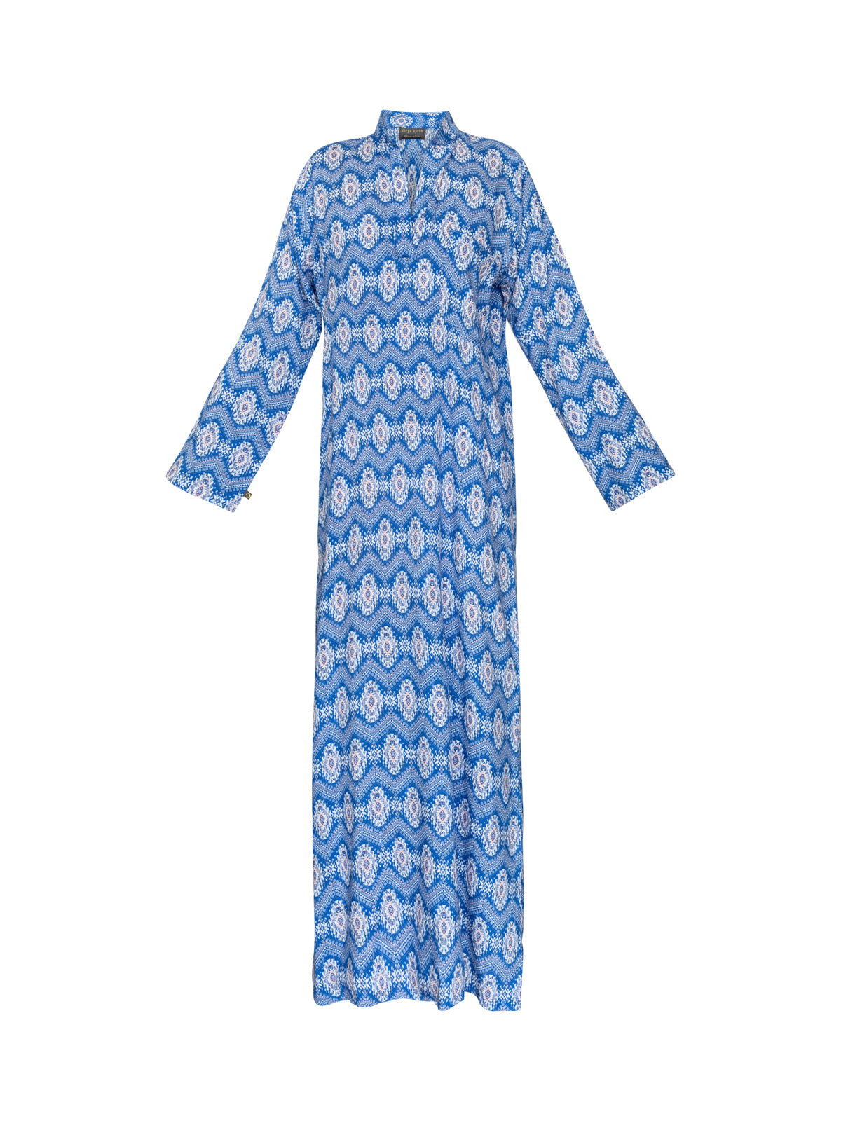 Women's Moroccan Abaya Kaftan - Blue Ikat