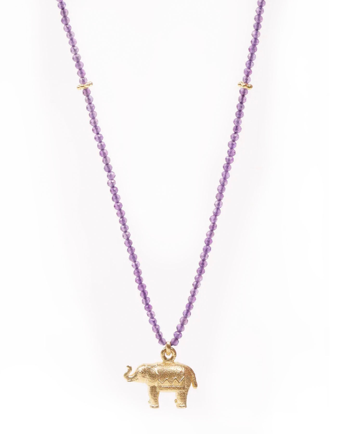 Elephant Necklace - Amethyst