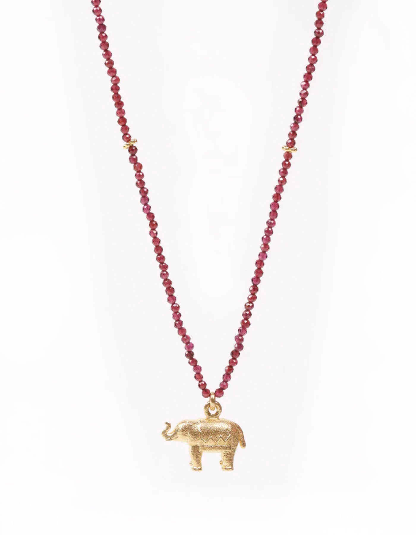 Elephant Necklace - Garnet