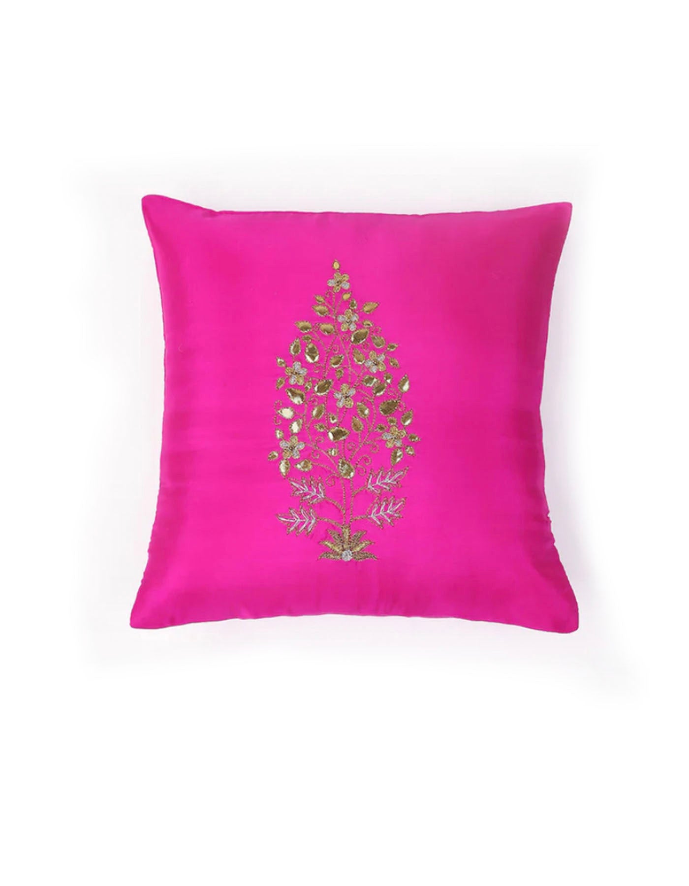 Cushion Mughal Buta - Hot Pink