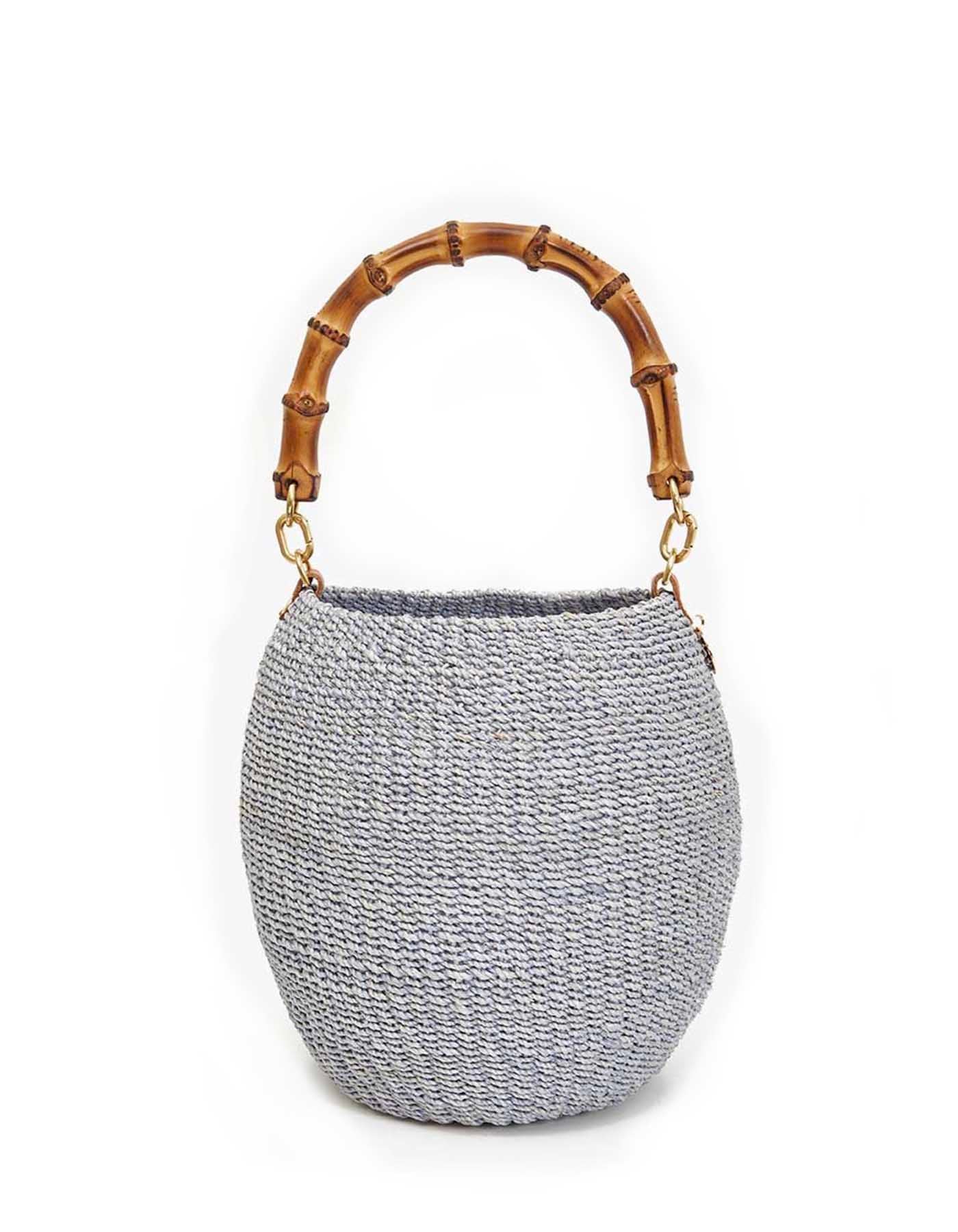 Pot De Miel Bamboo Handle Grey Blue