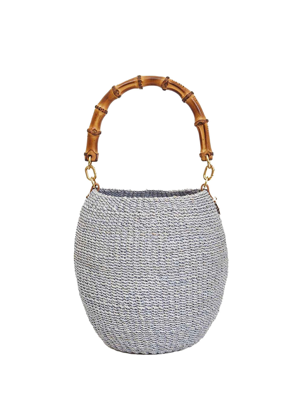 Honey Pot Bamboo Handle Grey Blue