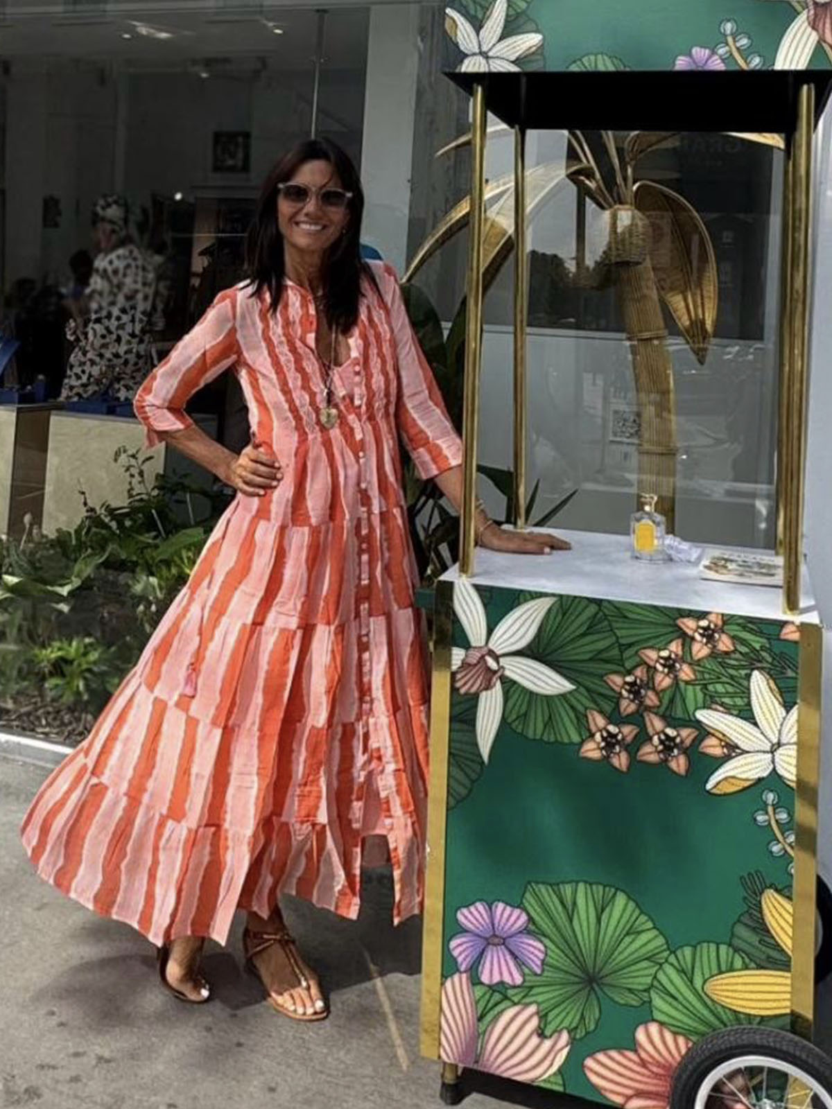 Jade Cotton Dress - Orange Tie Dye
