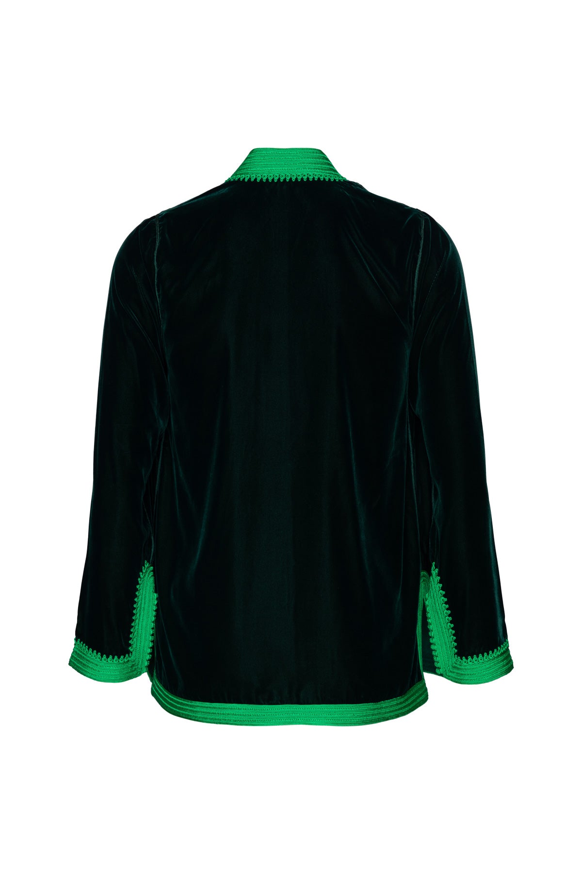 Women's Moroccan Velvet Jacket - Dark Green