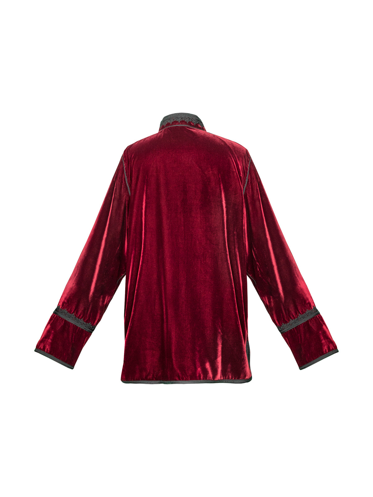 Men's Moroccan Velvet Jacket - Burgundy