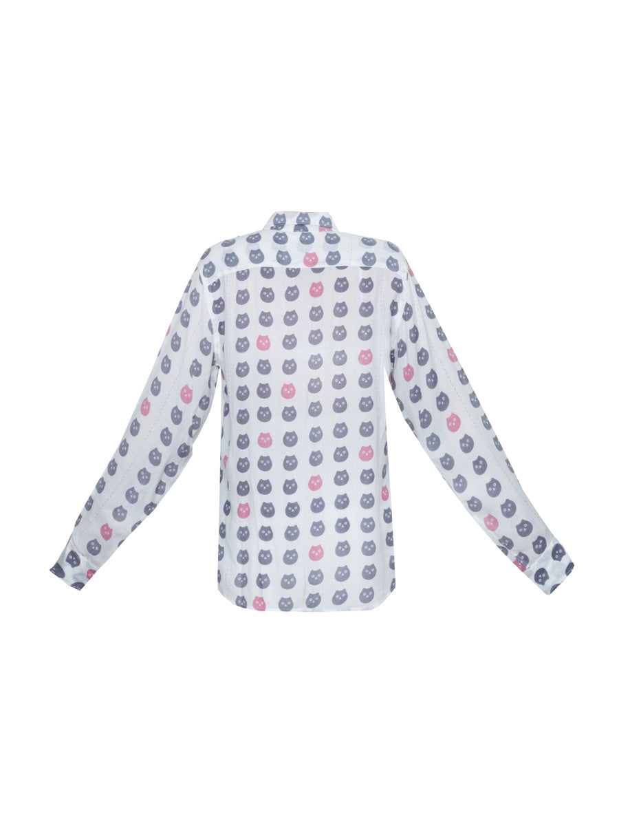 Men's Printed Shirt - Cat Print