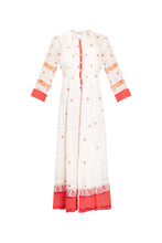 Load image into Gallery viewer, Longfrill Cotton Dress - Cream &amp; Red