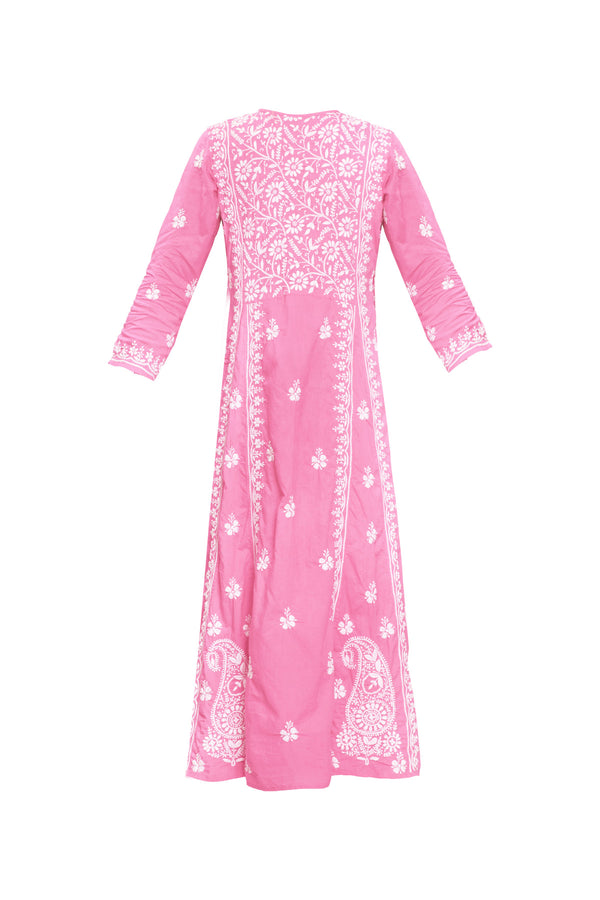 Cotton Embroidered Dress - Soft Pink
