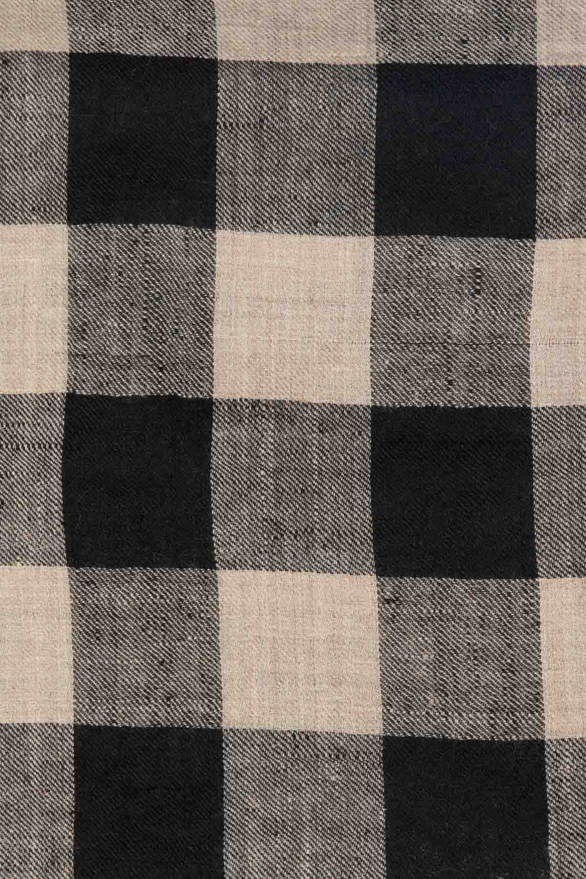 Pashmina Shawl - Black & Natural Gingham
