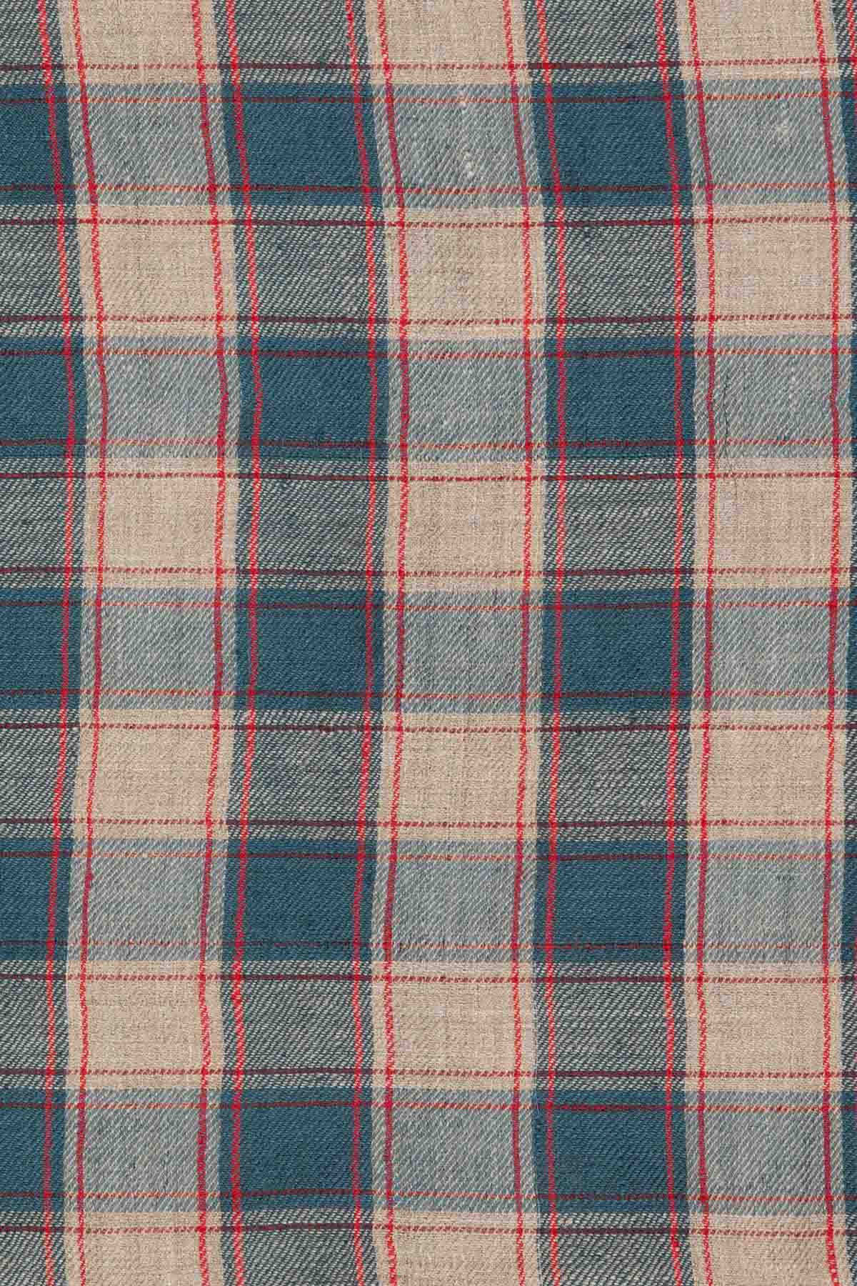 Pashmina Shawl - Blue & Red Check