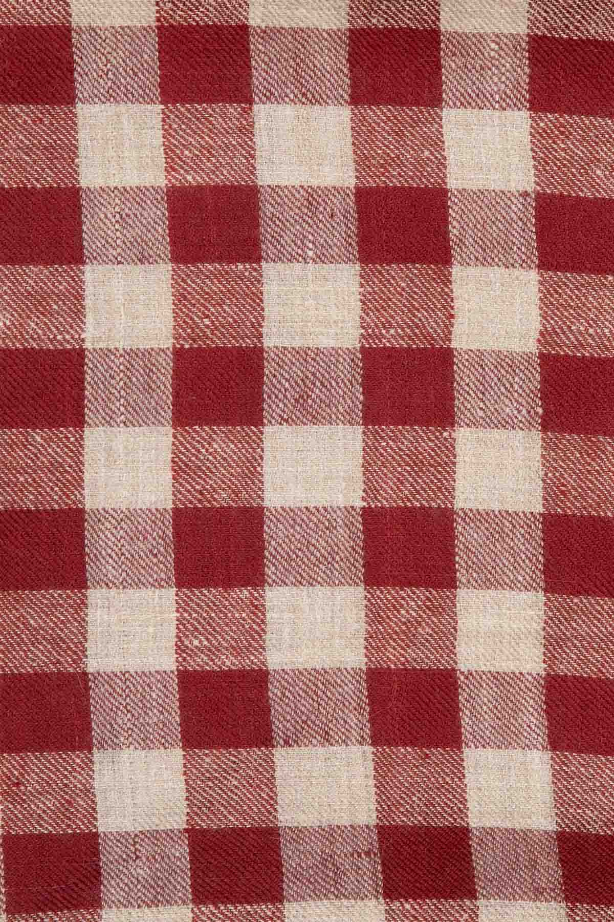 Pashmina Shawl - Burgundy & Natural Gingham