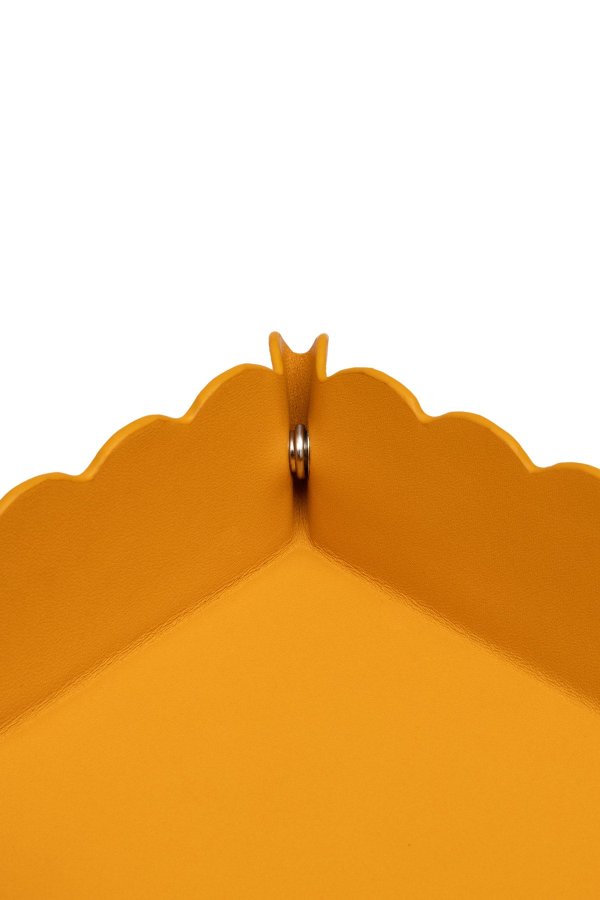 Small Scallop Leather Tray - Sunflower Yellow