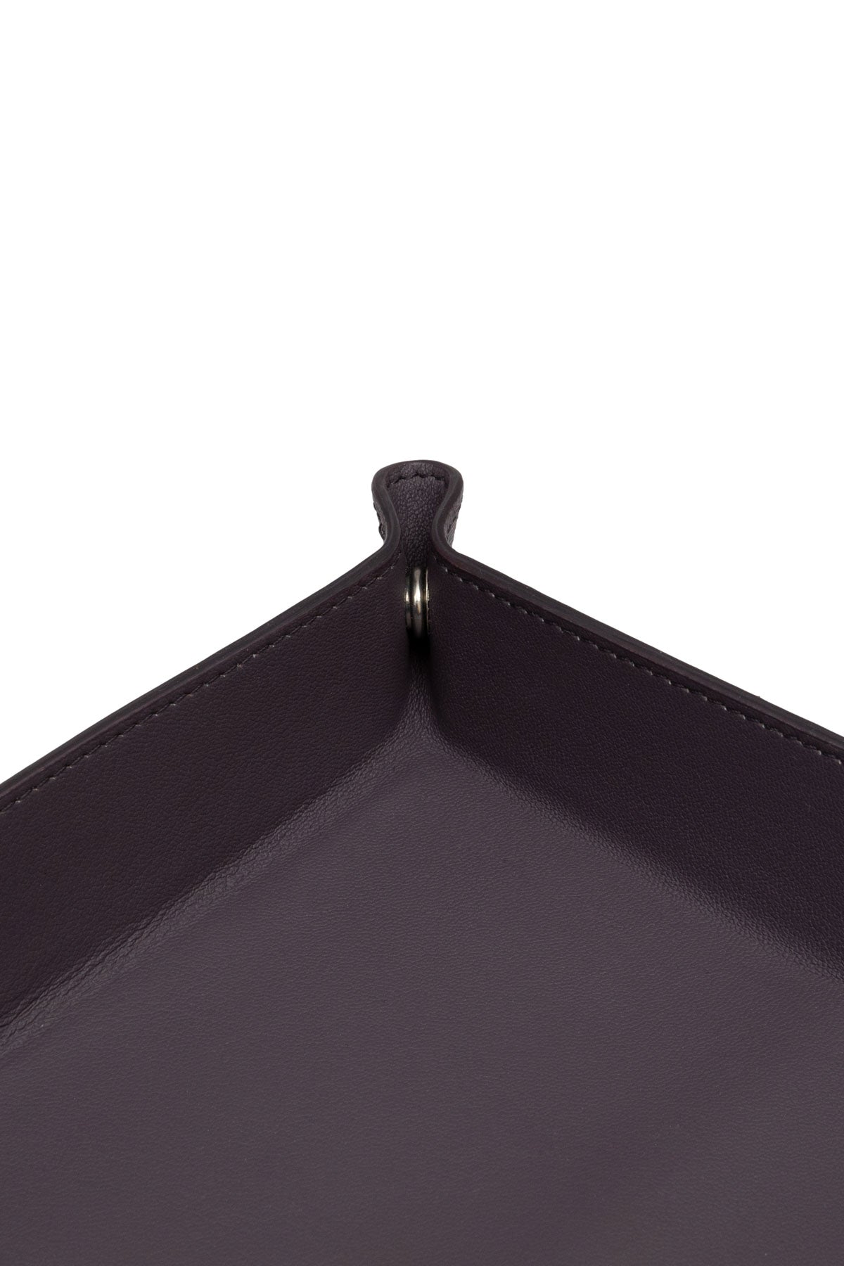 Large Leather Tray - Aubergine