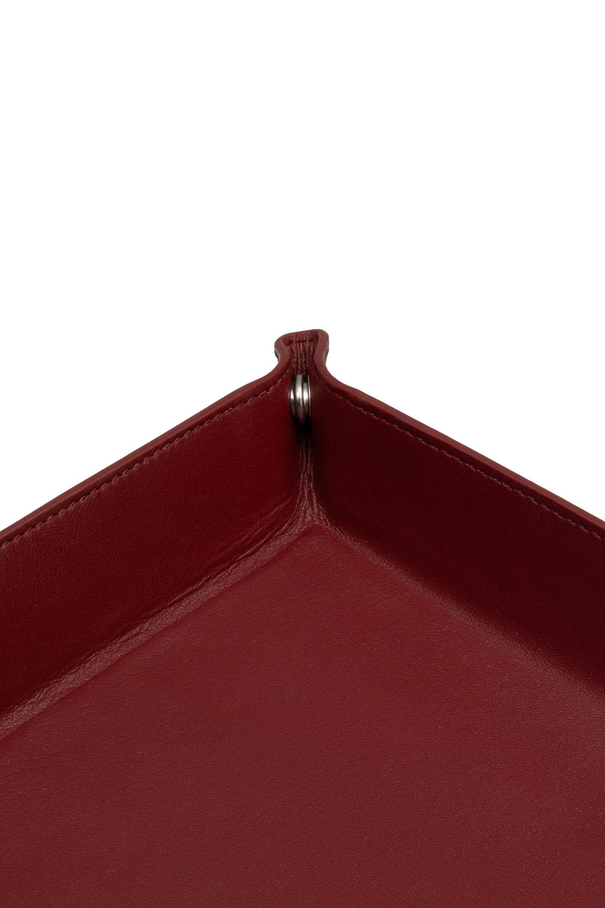 Large Leather Tray - Burgundy