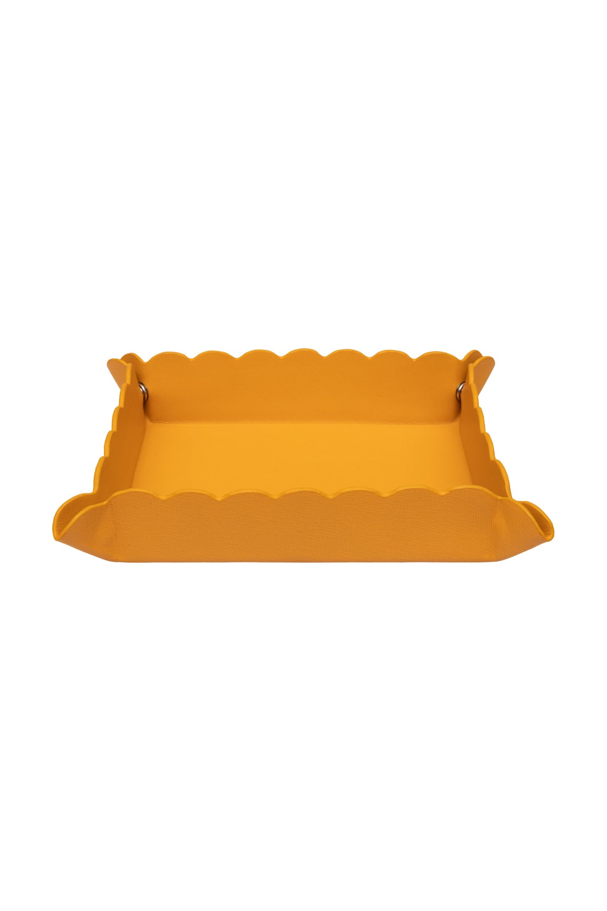 Small Scallop Leather Tray - Sunflower Yellow