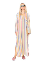 Load image into Gallery viewer, Women&#39;s Moroccan Abaya Kaftan - Wide Multi Stripe