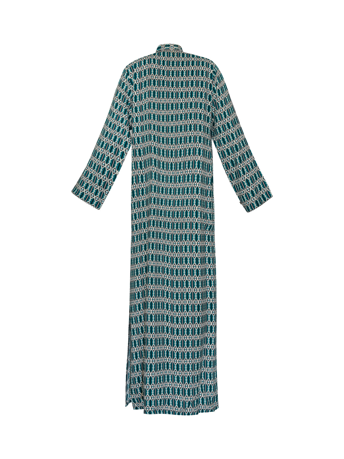 Women's Moroccan Abaya Kaftan - Green Ikat