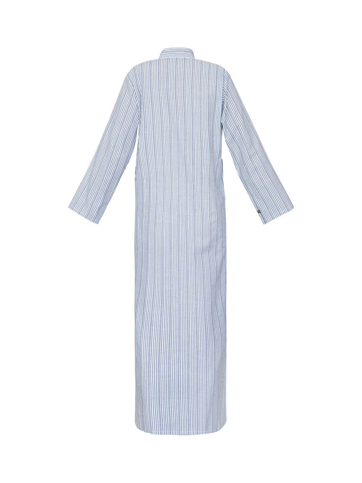 Womens Moroccan Abaya Kaftan - Blue White Stripe on Stripe