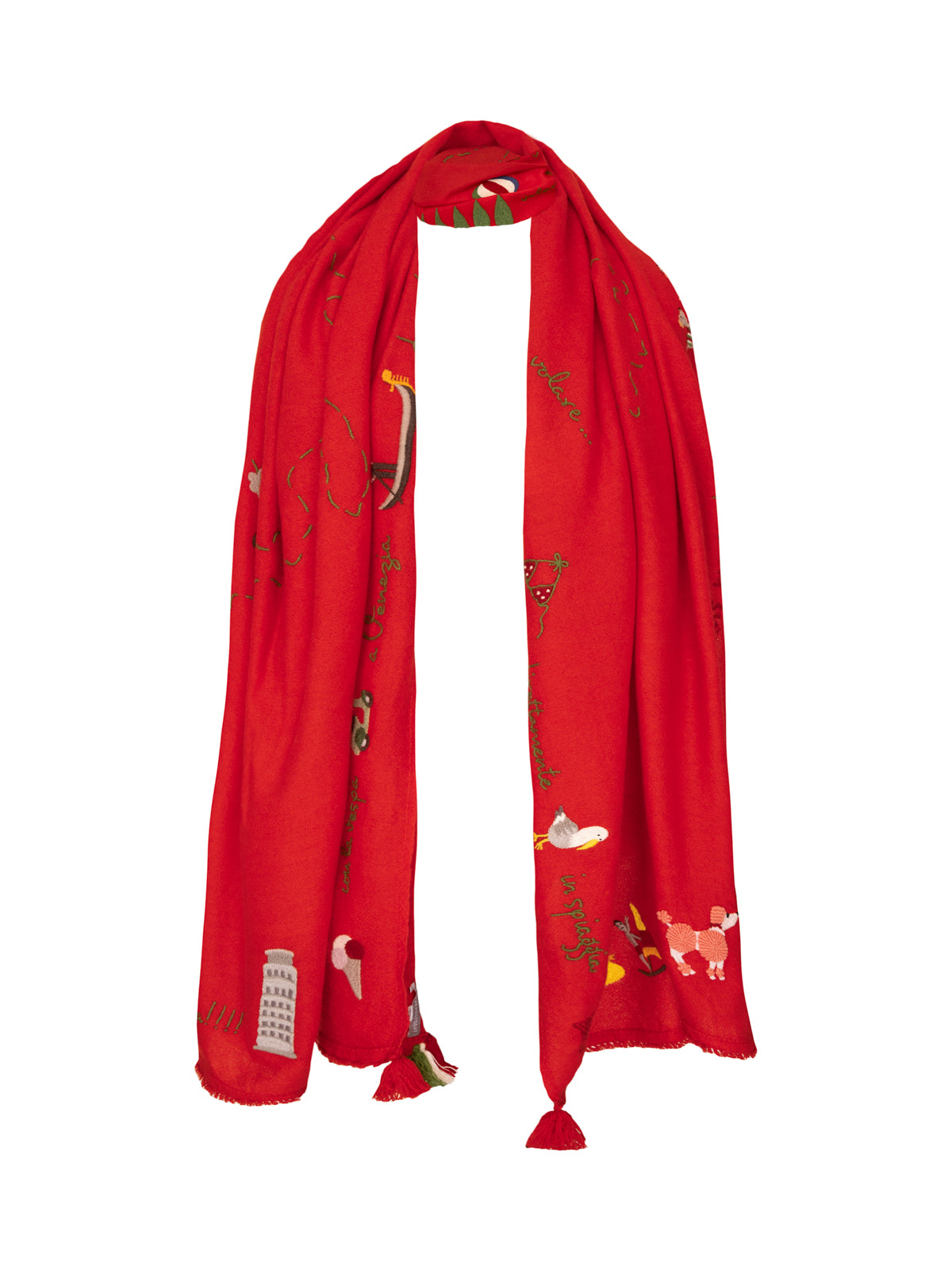 Italian Holiday Shawl - Red