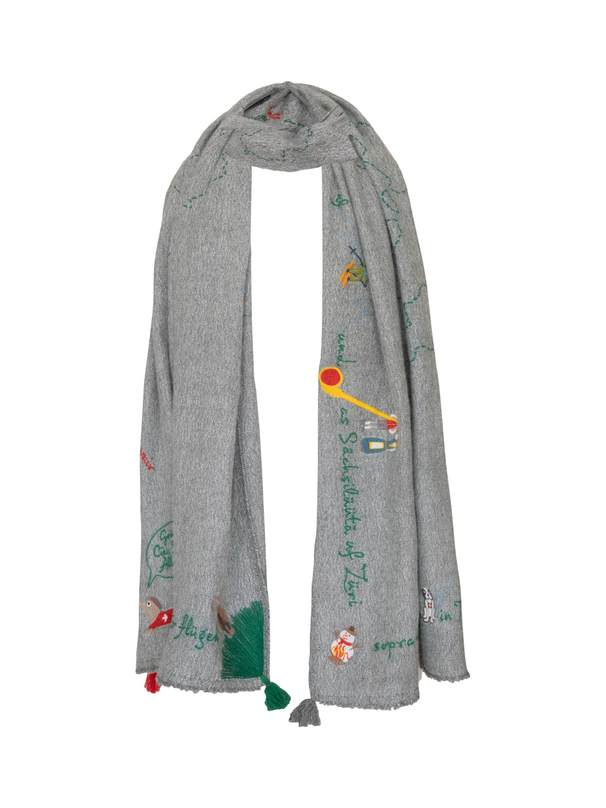 Swiss Holiday Shawl - Grey