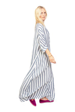 Load image into Gallery viewer, Lita Cotton Striped Kaftan - Simple Navy &amp; White