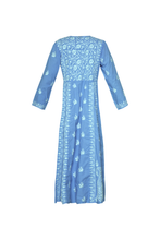 Load image into Gallery viewer, Cotton Embroidered Dress - Periwinkle