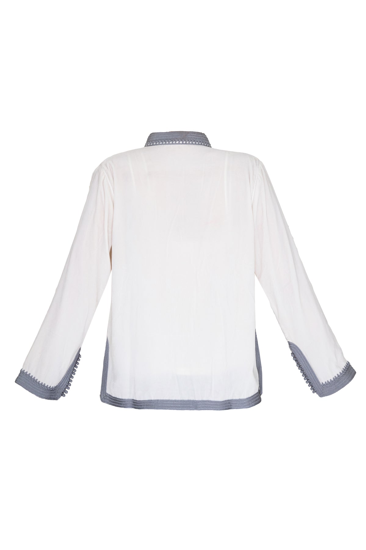 Women's Moroccan Velvet Jacket - White & Grey