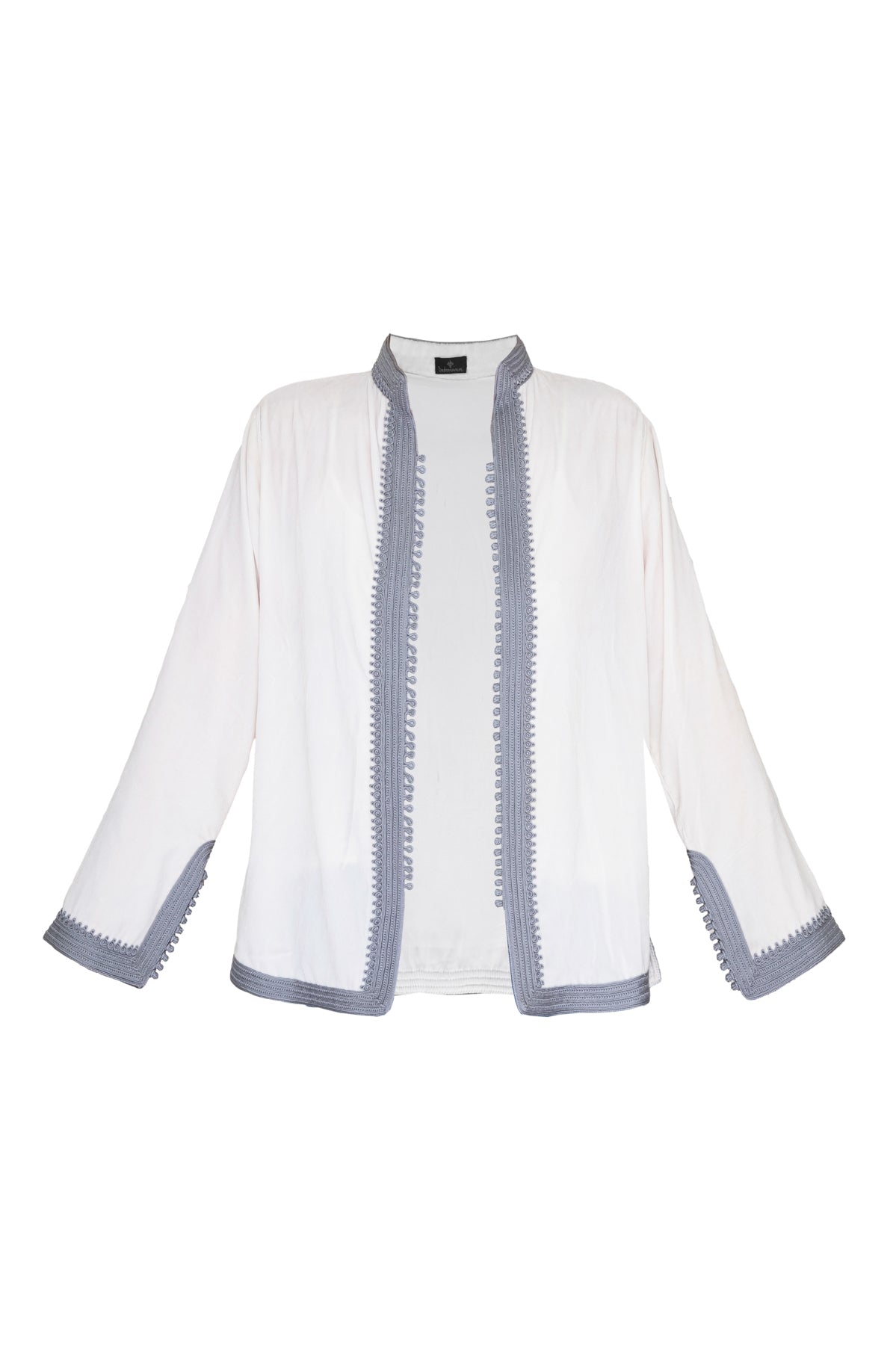 Women's Moroccan Velvet Jacket - White & Grey