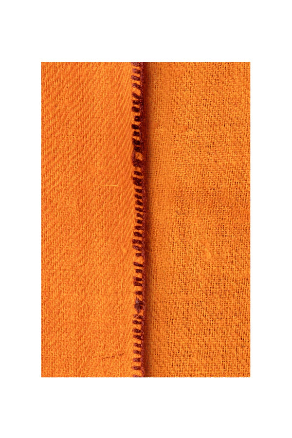 Classic Embroidered Edge Cashmere Shawl - Orange