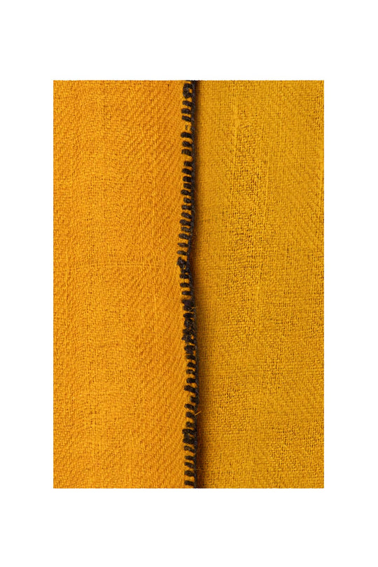 Classic Embroidered Edge Cashmere Shawl - Yellow