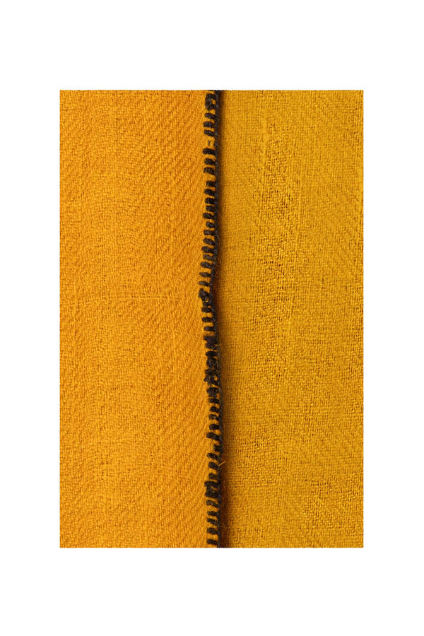 Classic Embroidered Edge Cashmere Shawl - Yellow