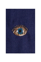 Load image into Gallery viewer, Eye Embroidered Shawl - Ink Blue