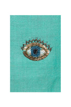 Load image into Gallery viewer, Eye Embroidered Shawl - Light Turquoise