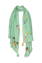 Load image into Gallery viewer, Tropical Holiday Shawl - Mint