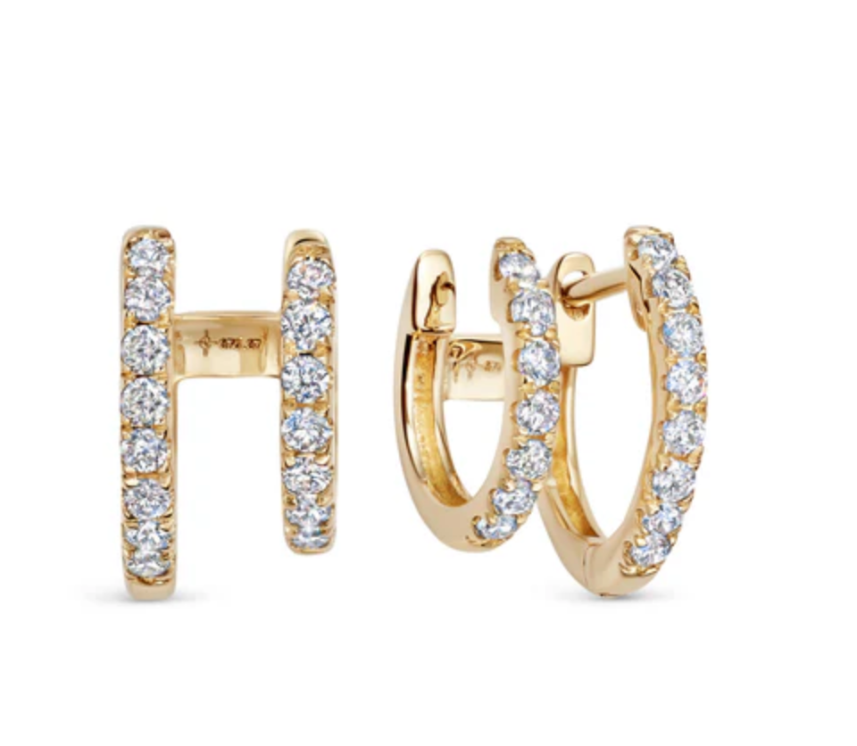 Sophie Lis Luminary Double Diamond Hoops