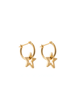 Load image into Gallery viewer, Sirius Star Gold Hoop Earrings