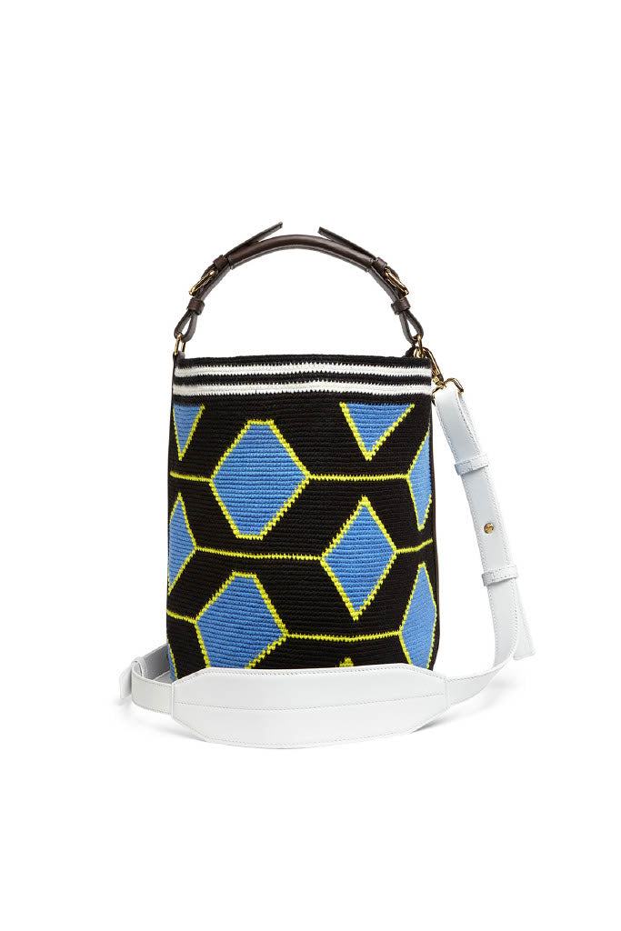 Woven Hexagon Midi Bag