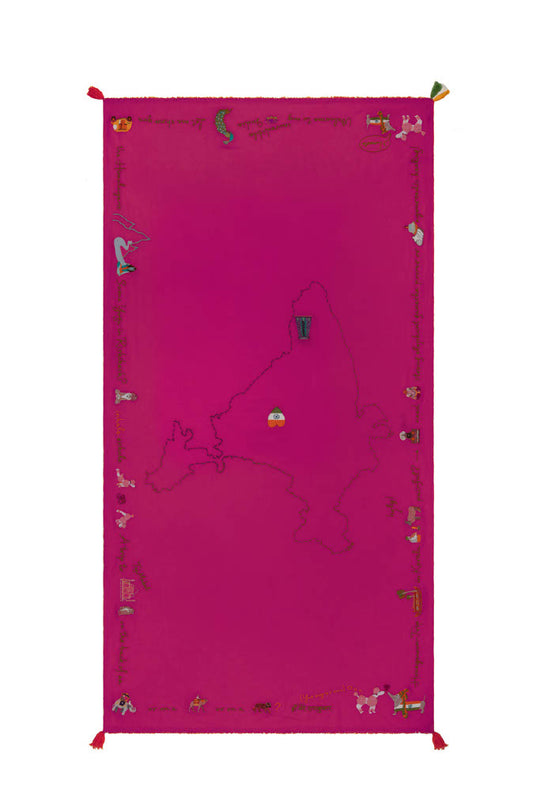 Indian Holiday Shawl - Magenta