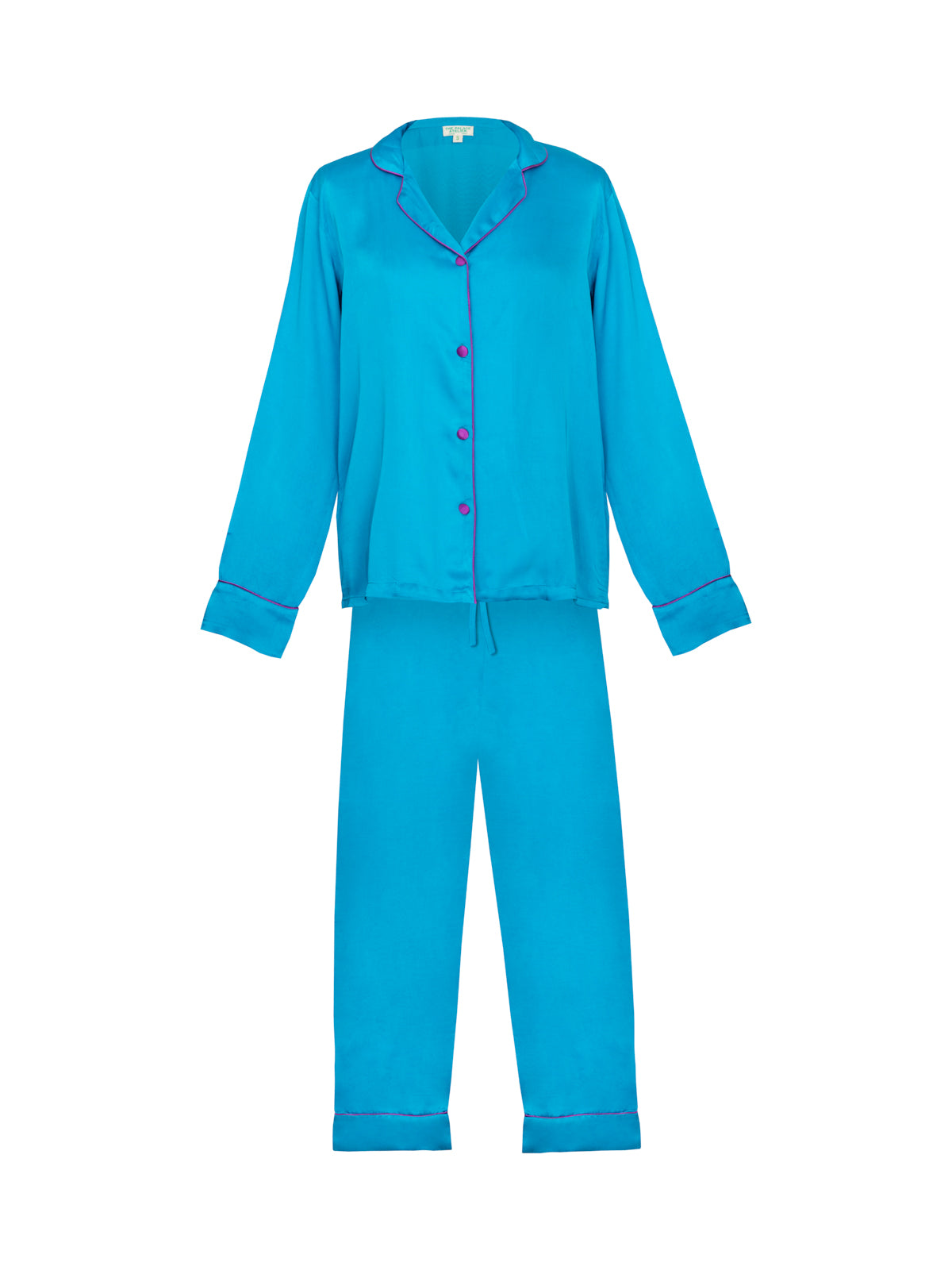 Womens Satin Pyjama - Blue