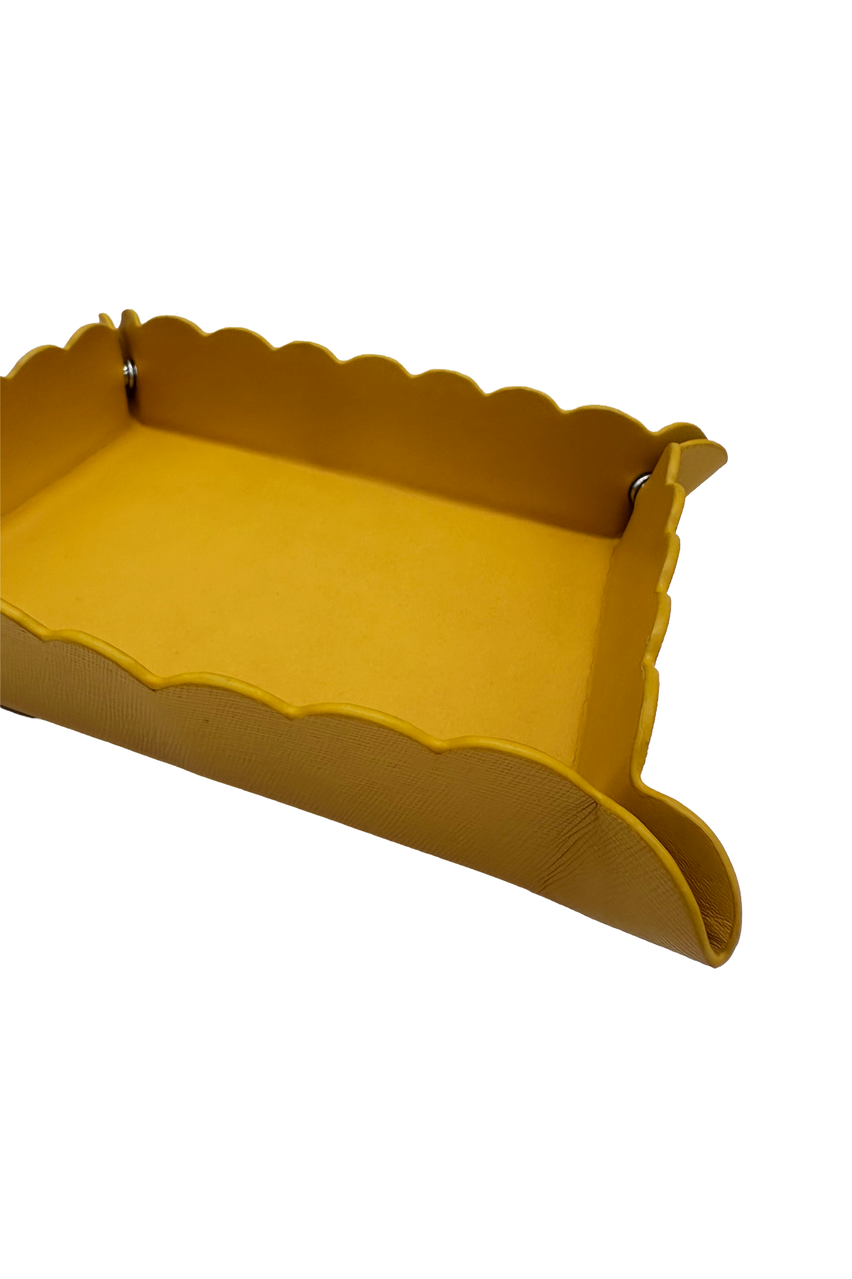 Small Scallop Leather Tray - Sunflower Yellow