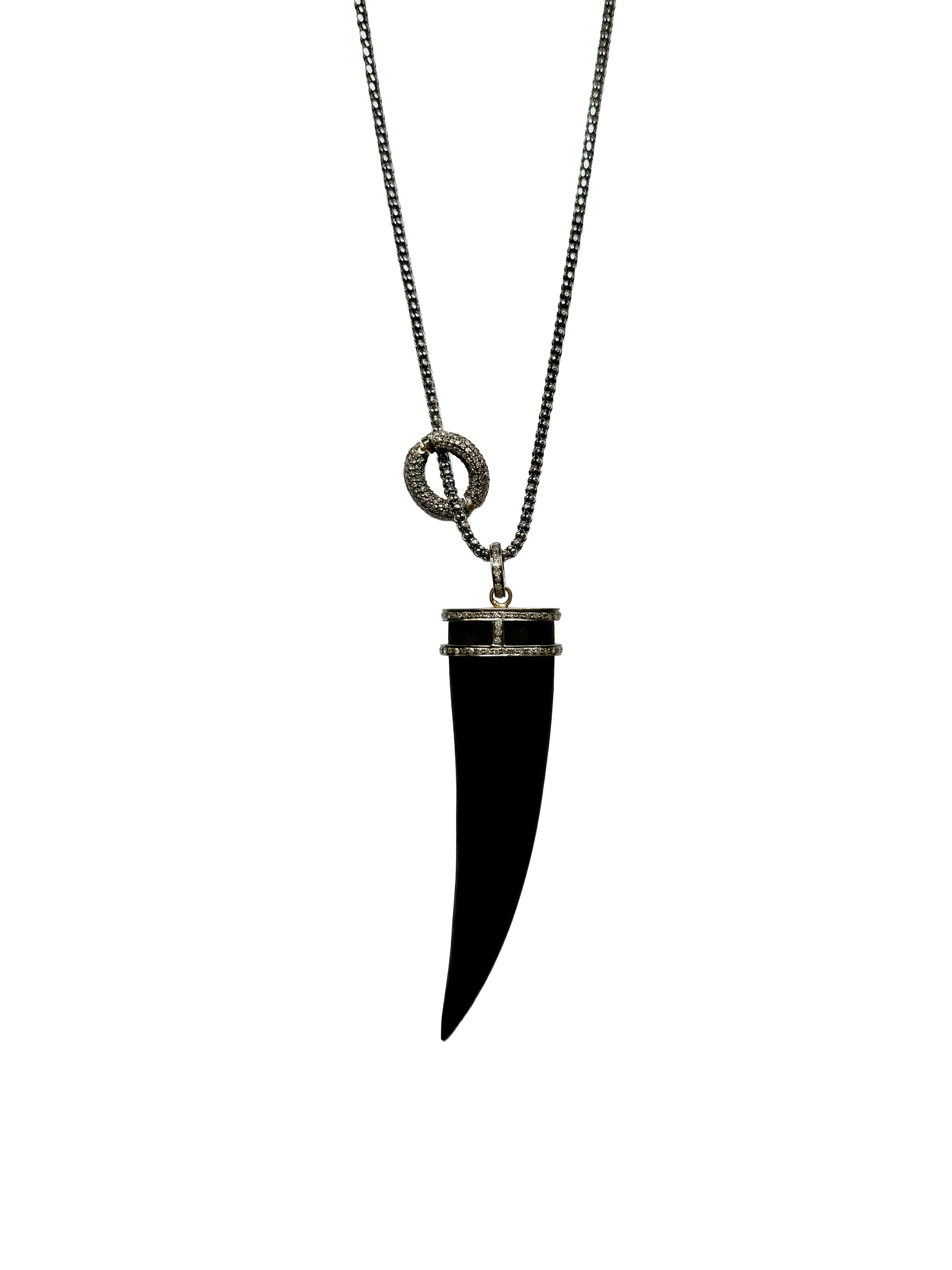 Flat Tooth Diamond Pendant