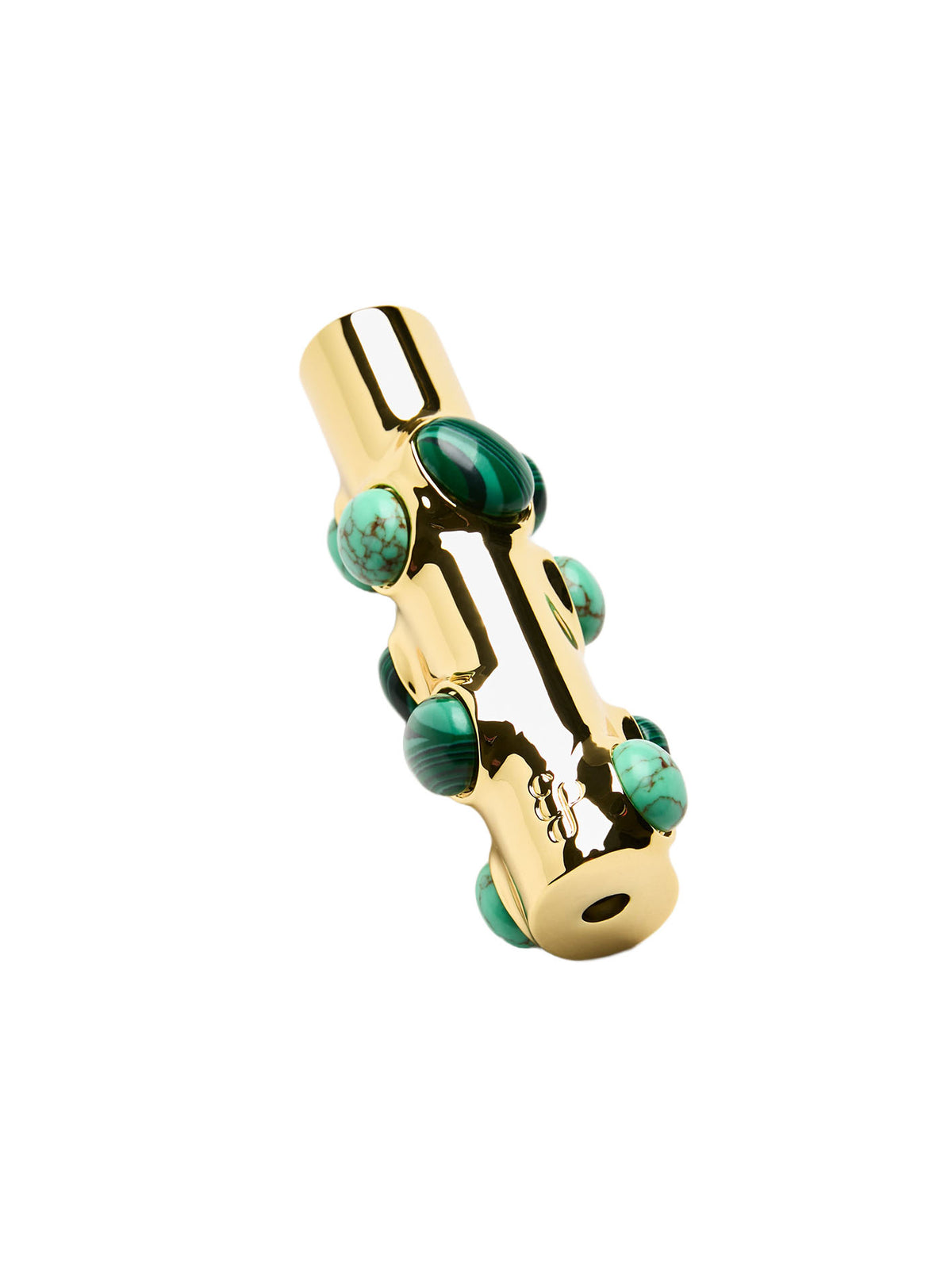 Stoned Lighter Case in Malachite