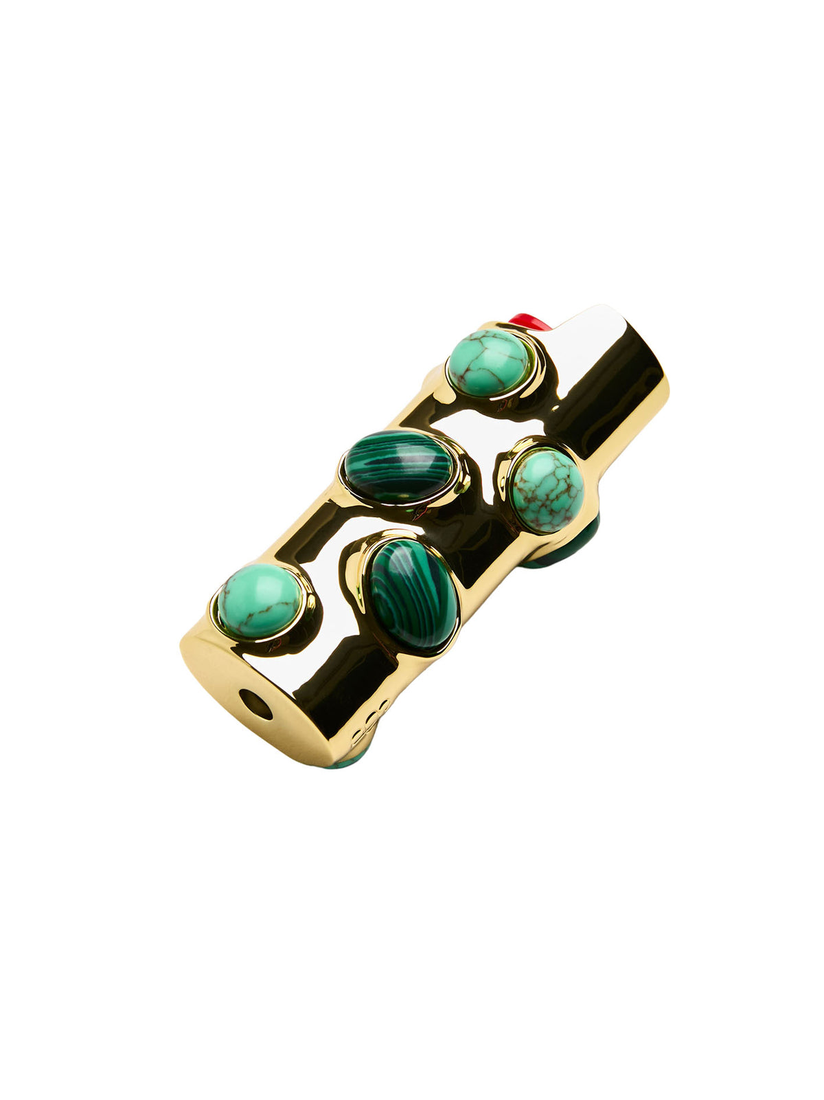 Stoned Lighter Case in Malachite